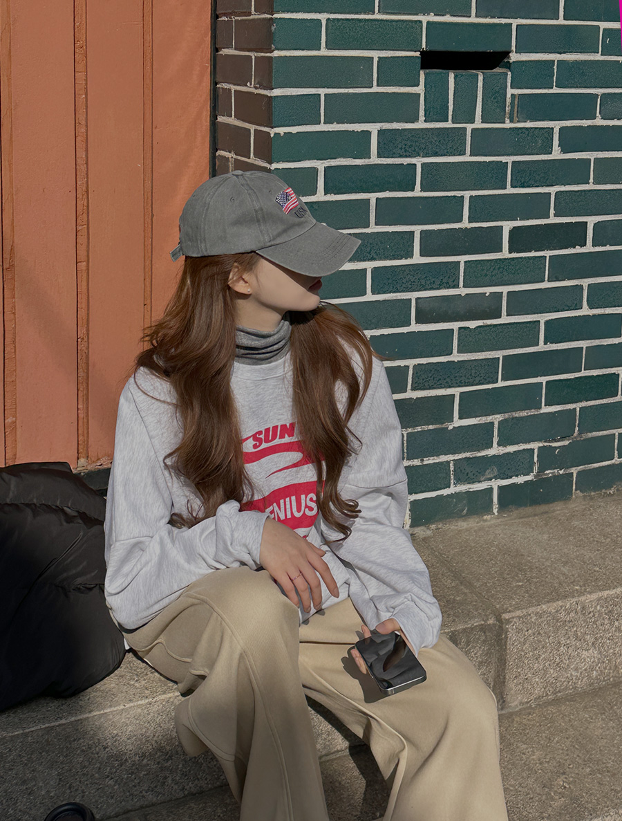 Bedue fleece Graphic Print Team Sweatshirt