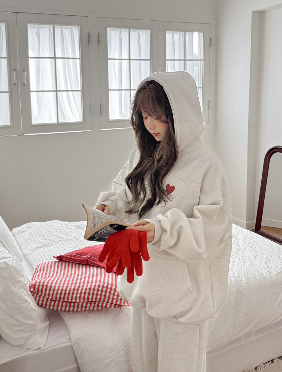 Pzenbyu fleece Graphic Print Hood Sweatshirt