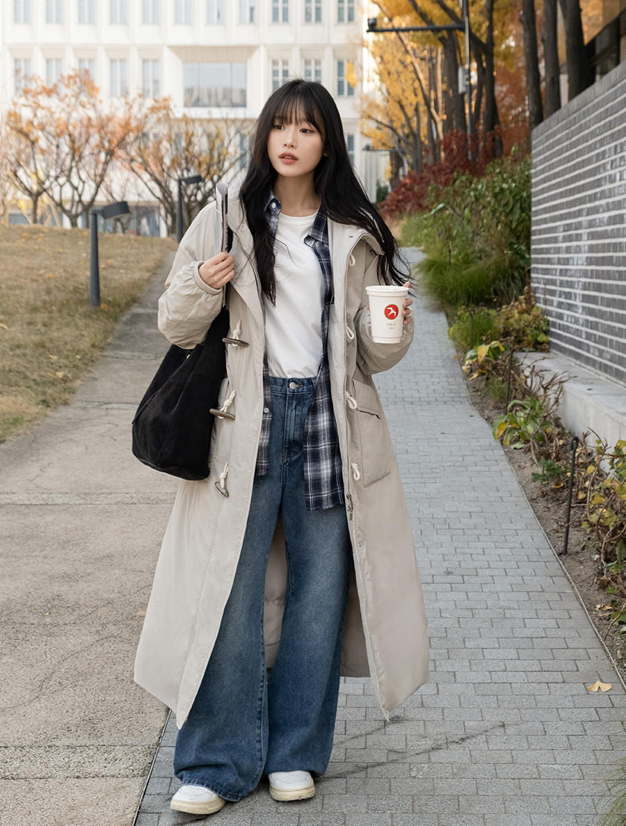 [EVELLET] Lahoz Toggle Button Winter Long Padding