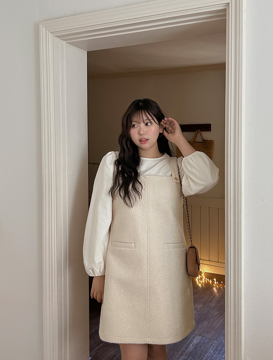 [EVELLET] Roane Boucle Suspender Mini Dress