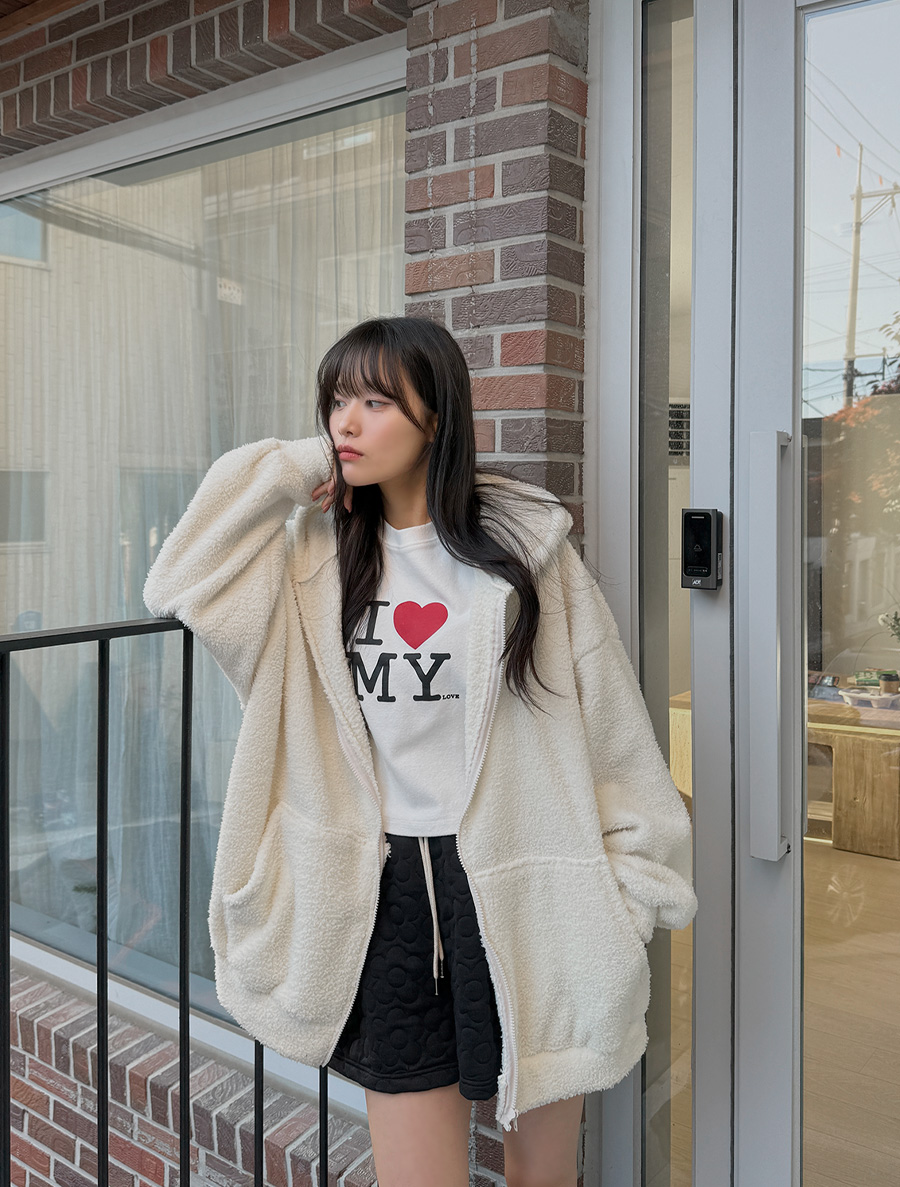 Tforen Boa Fur Hood Zip up