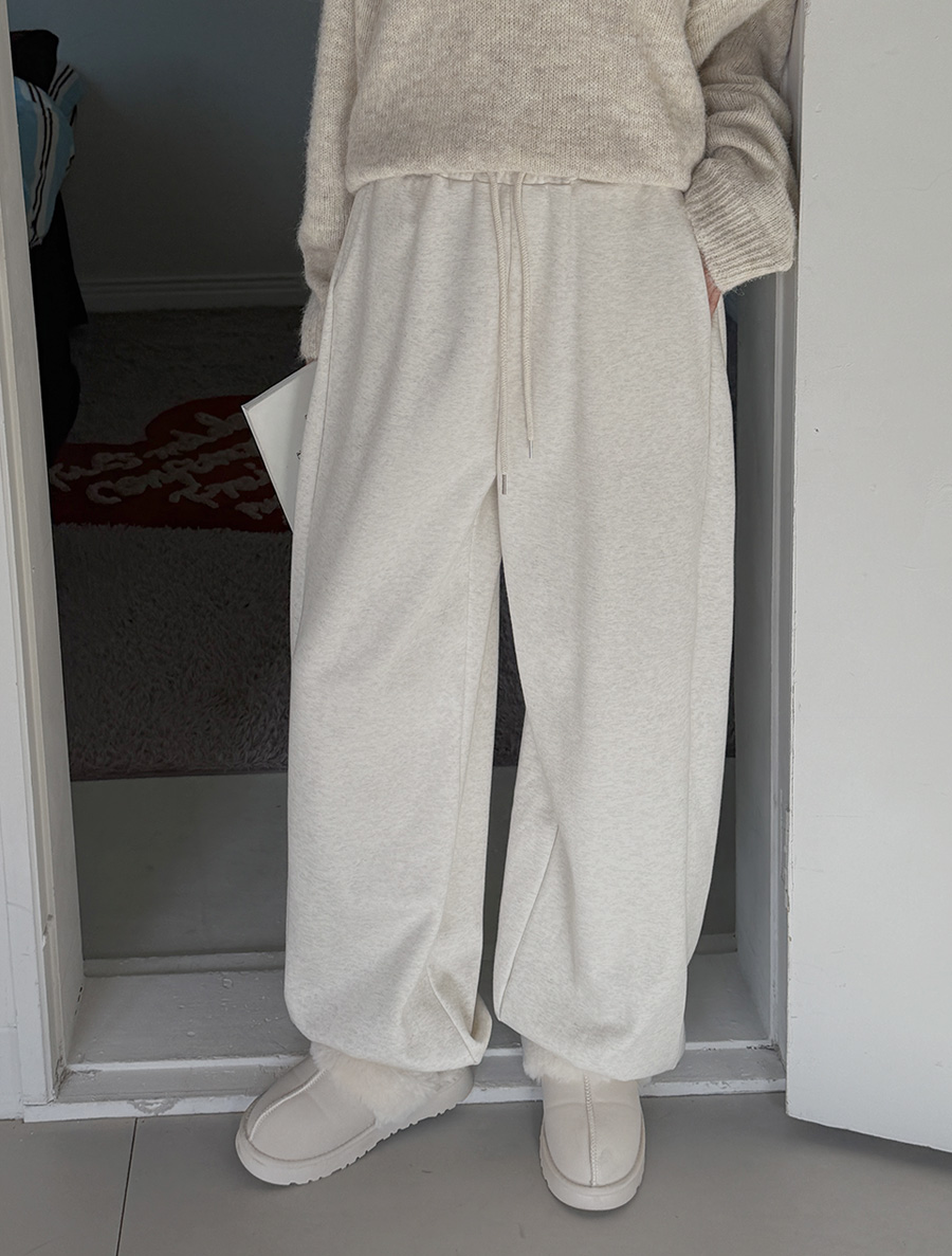 Viewtove fleece slit wide jogger pants