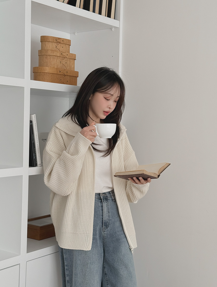 [EVELLET] Renew Sailor two-way Knit Zip up