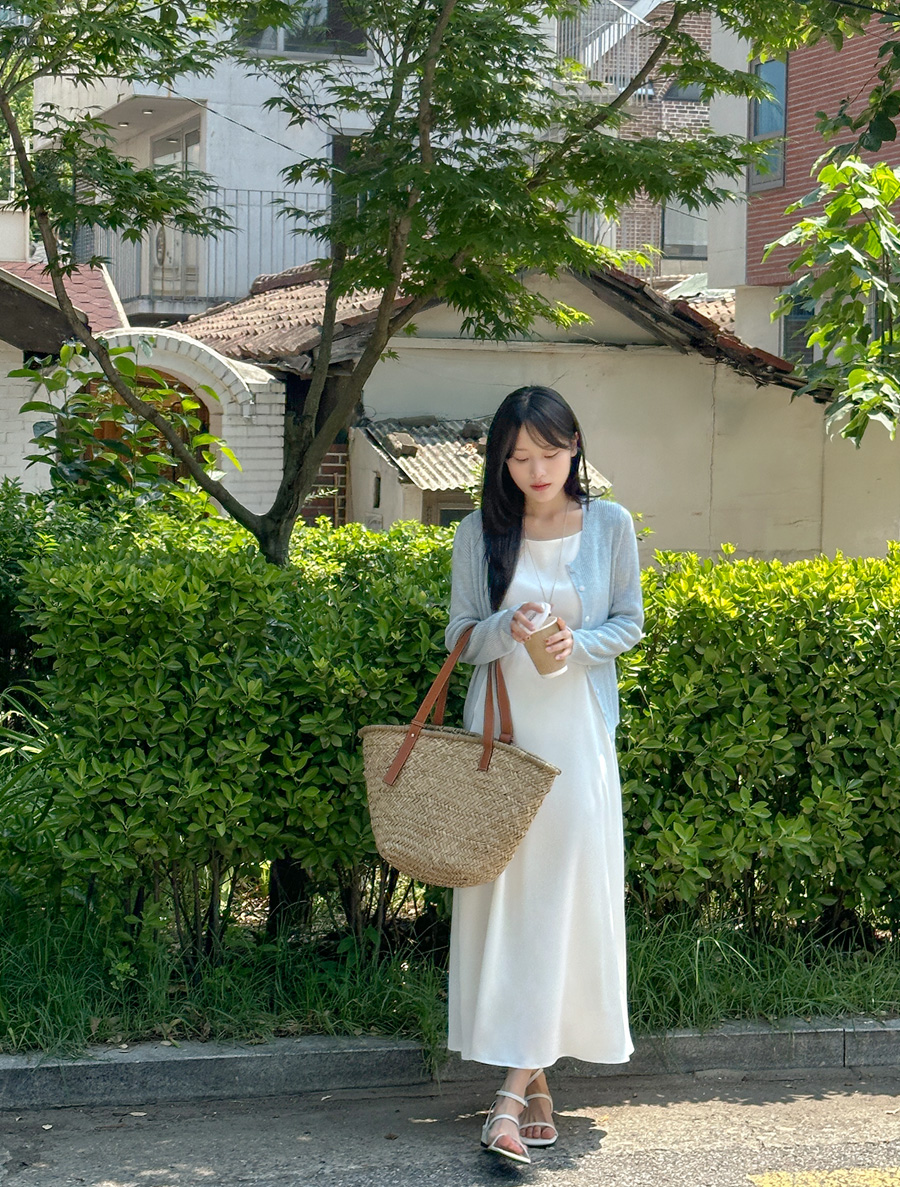 [EVELLET] EVELLET Satin Bustier Long Dress