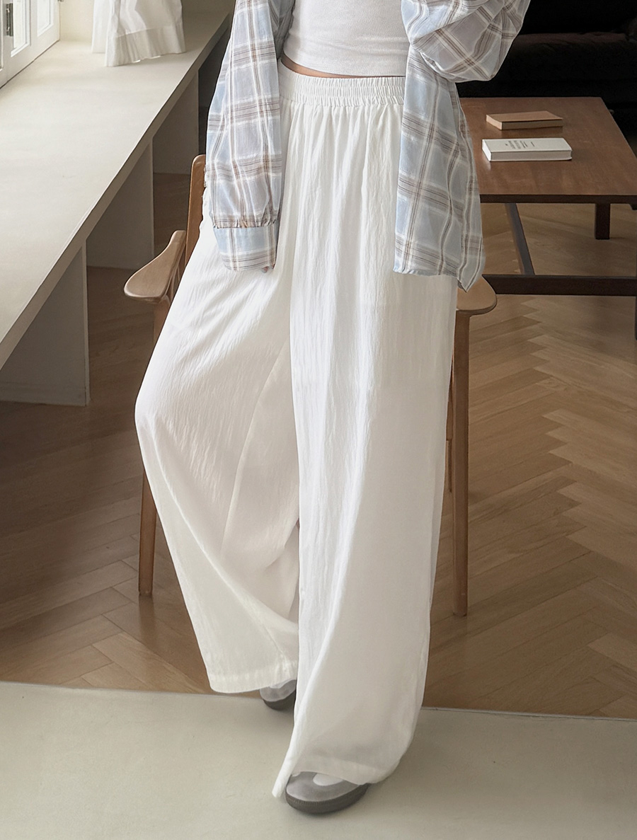 [EVELLET] Saidin Cool Wide Waistband Slacks