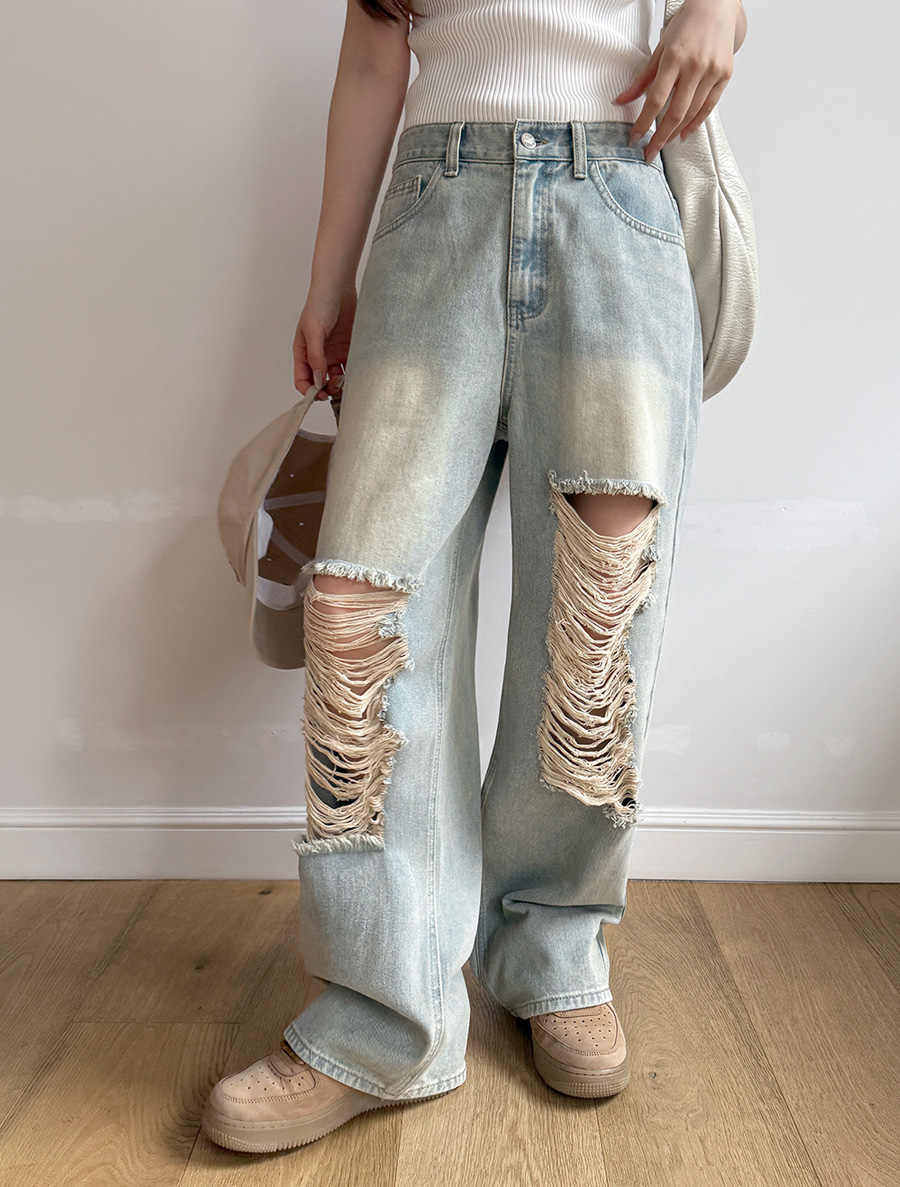 [Daily Pants] Rutirene Vintage Wide Denim Pants by Length