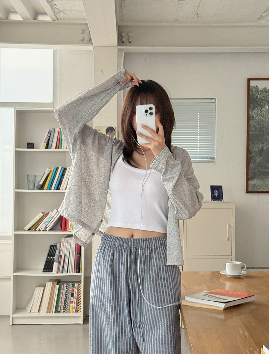 [EVELLET] Luniten Linen loose fit Cardigan