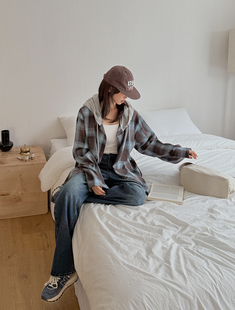 Dipolden Plaid Check Hood Shirt