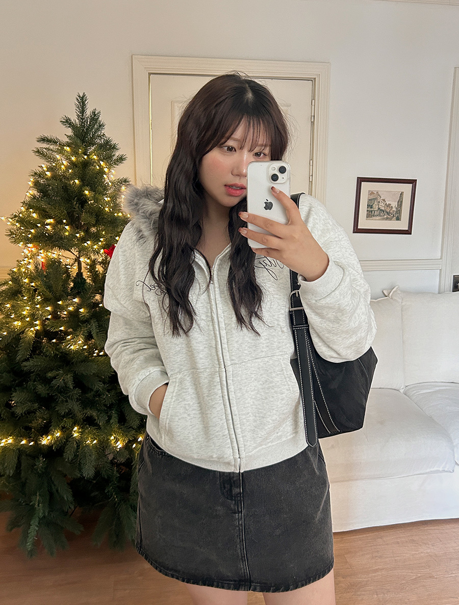 Orden fleece Graphic Print Fur Zip up Hoodies