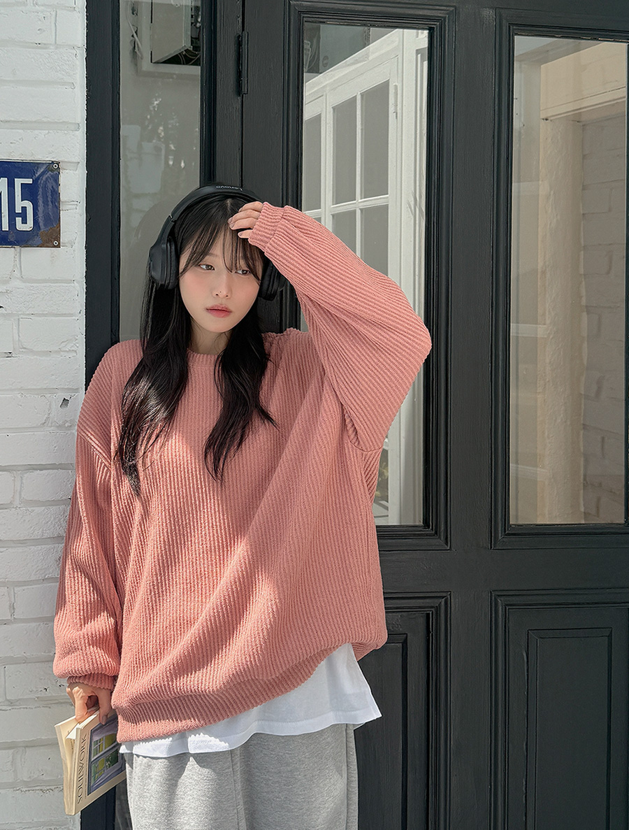 [EVELLET] Rubella Ribbed Balloon Sweatshirt