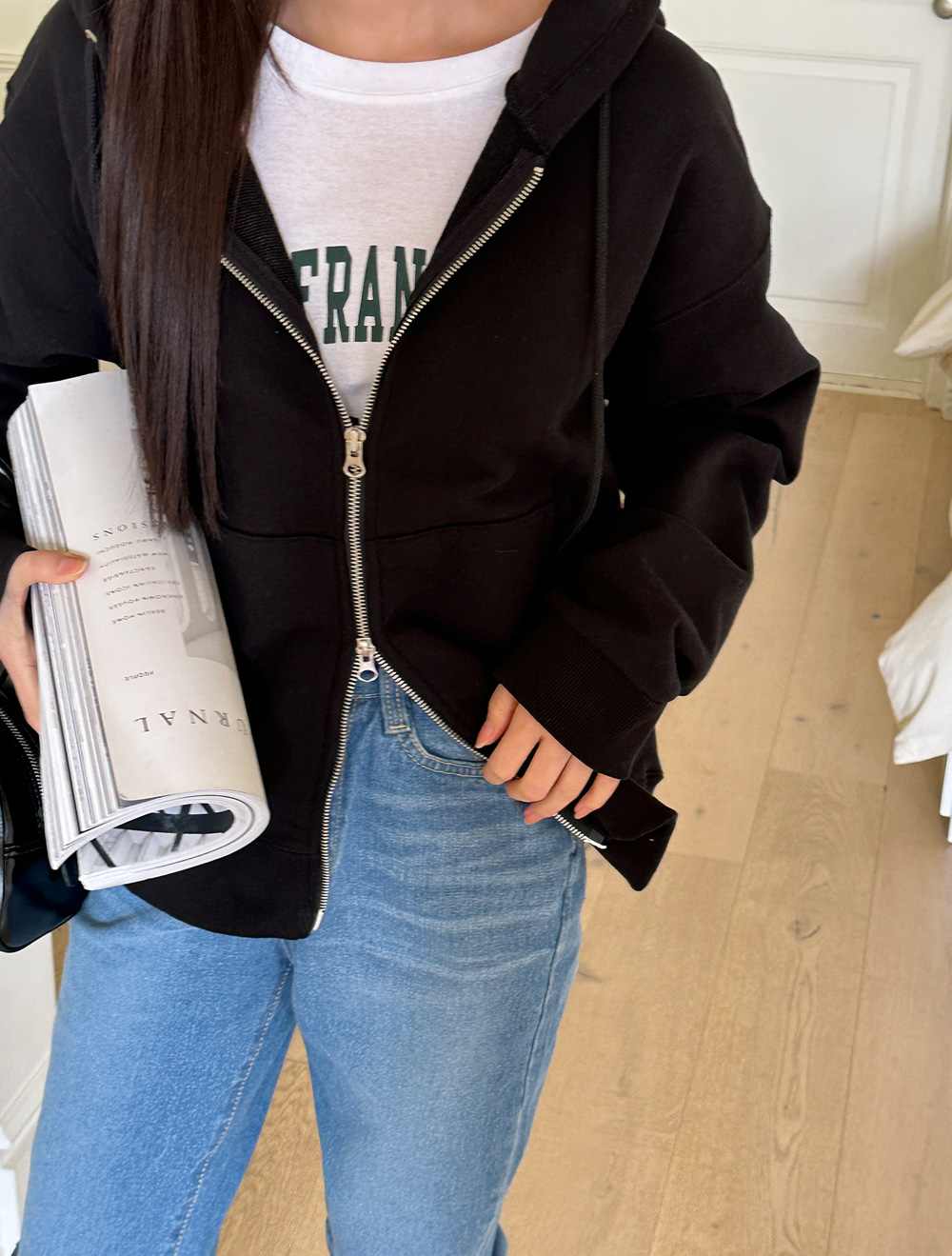 [EVELLET] Setina Double Zipper Hood Zip up