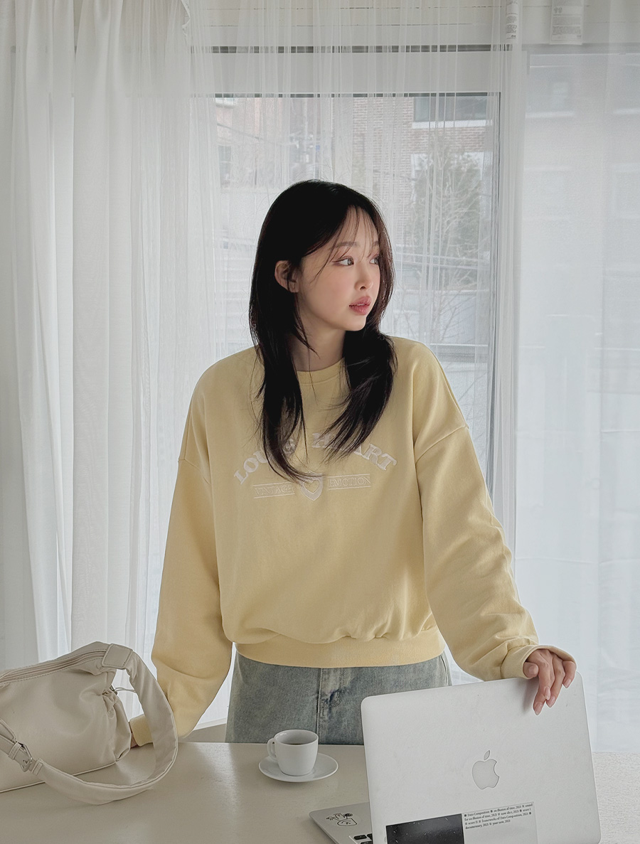 [EVELLET] Belharon Juri Embroidery Sweatshirt