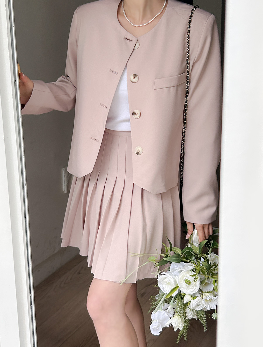 [EVELLET] Root No collar cropped jacket