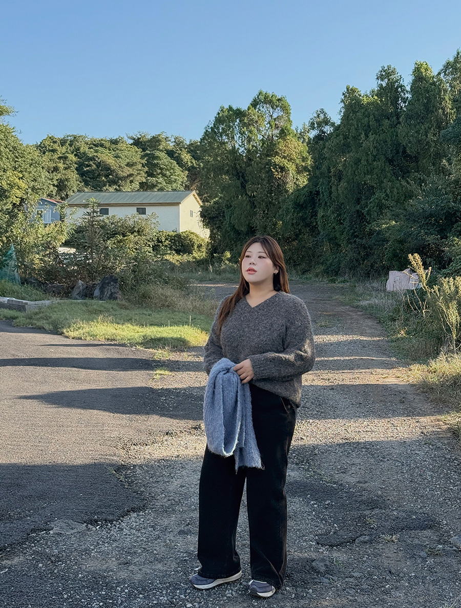 [Daily Pants] Del Yuna fleece Straight denim pants