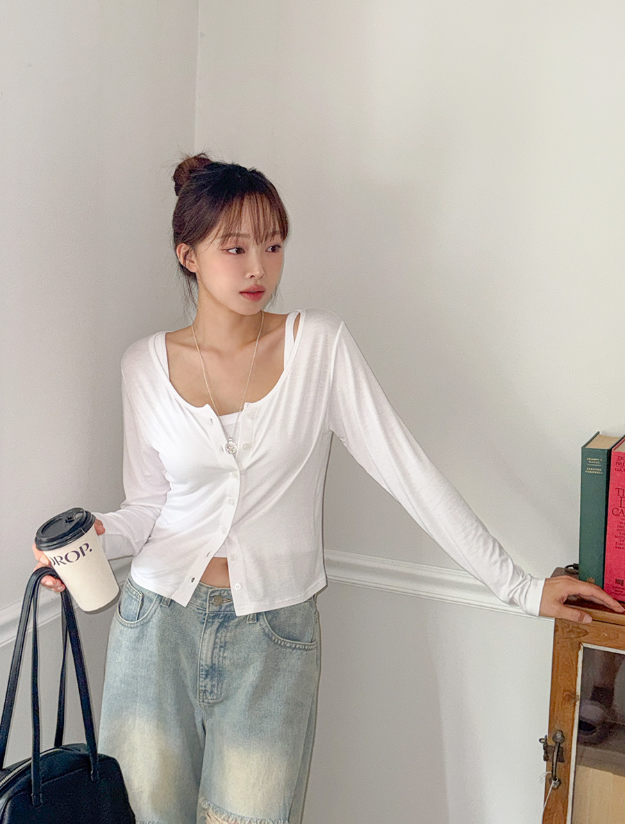 [EVELLET] Neilin U-neck Basic Cardigan