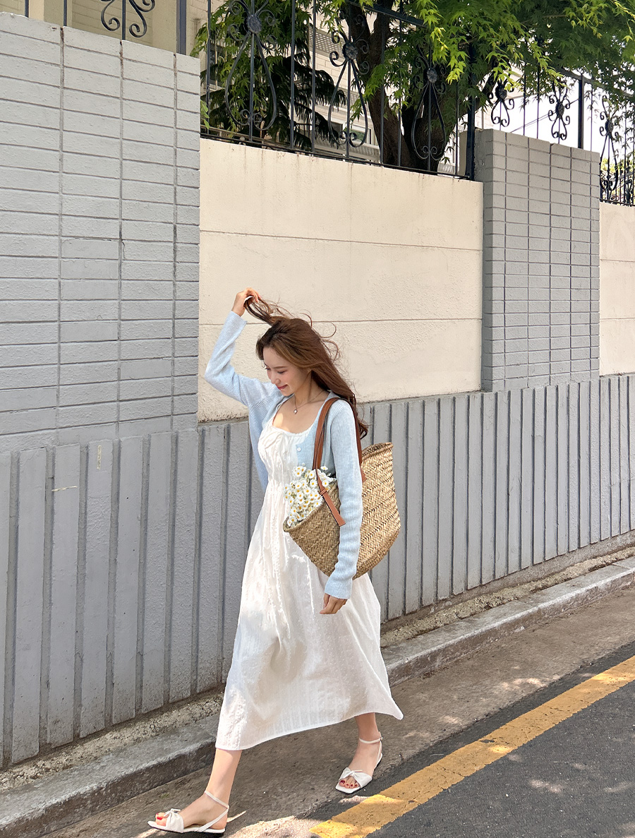 [EVELLET] Burnett Smoke Bowknot Bustier Long Dress