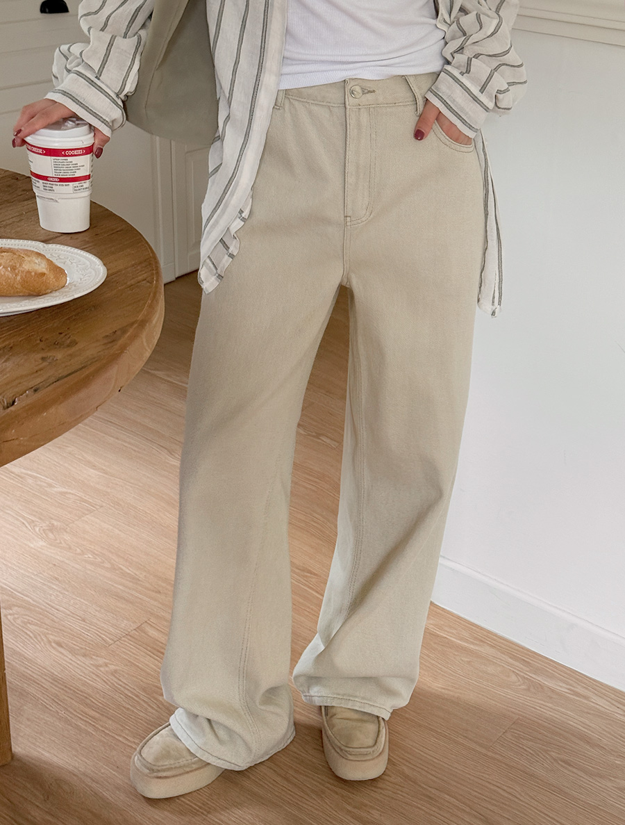 [Daily Pants]Unent Wide Cotton Pants