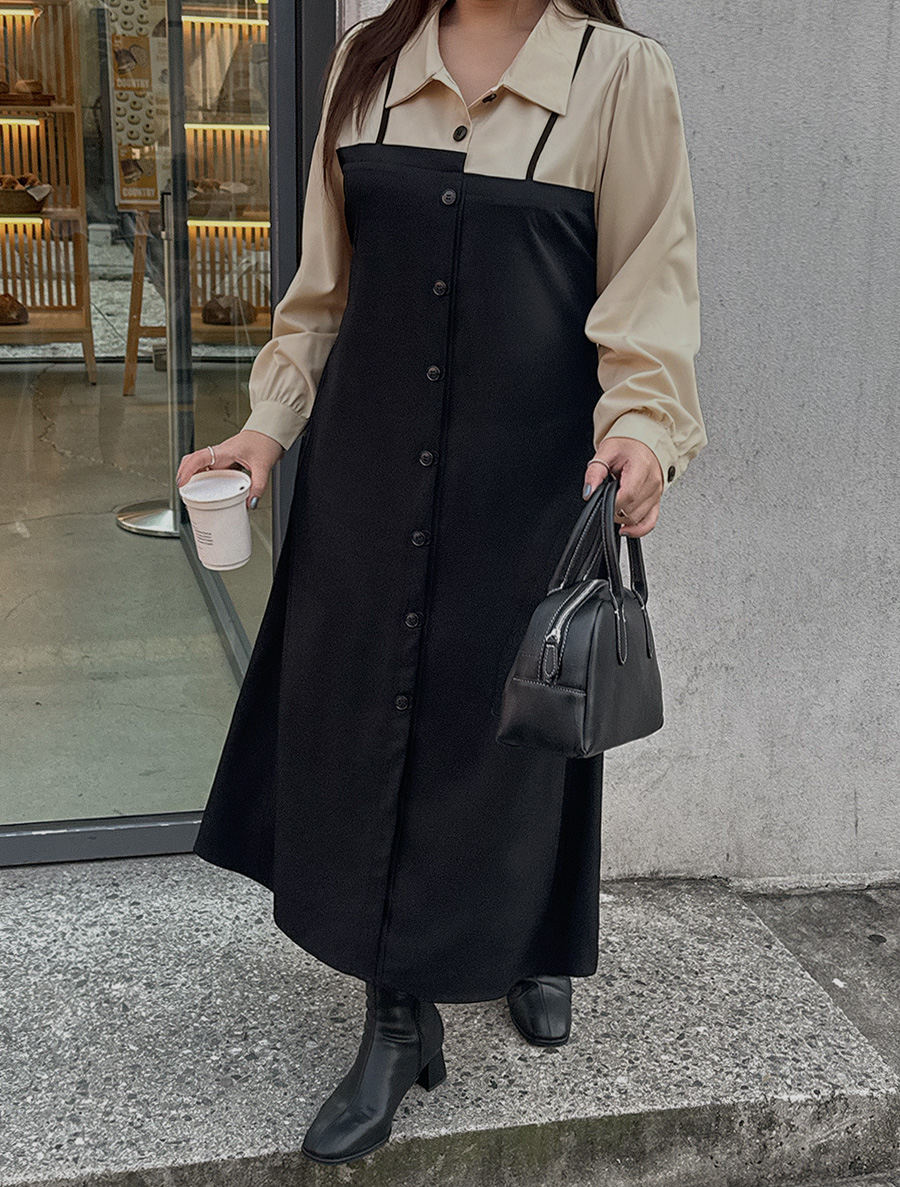 [EVELLET] Fues Shirt Bustier Dress