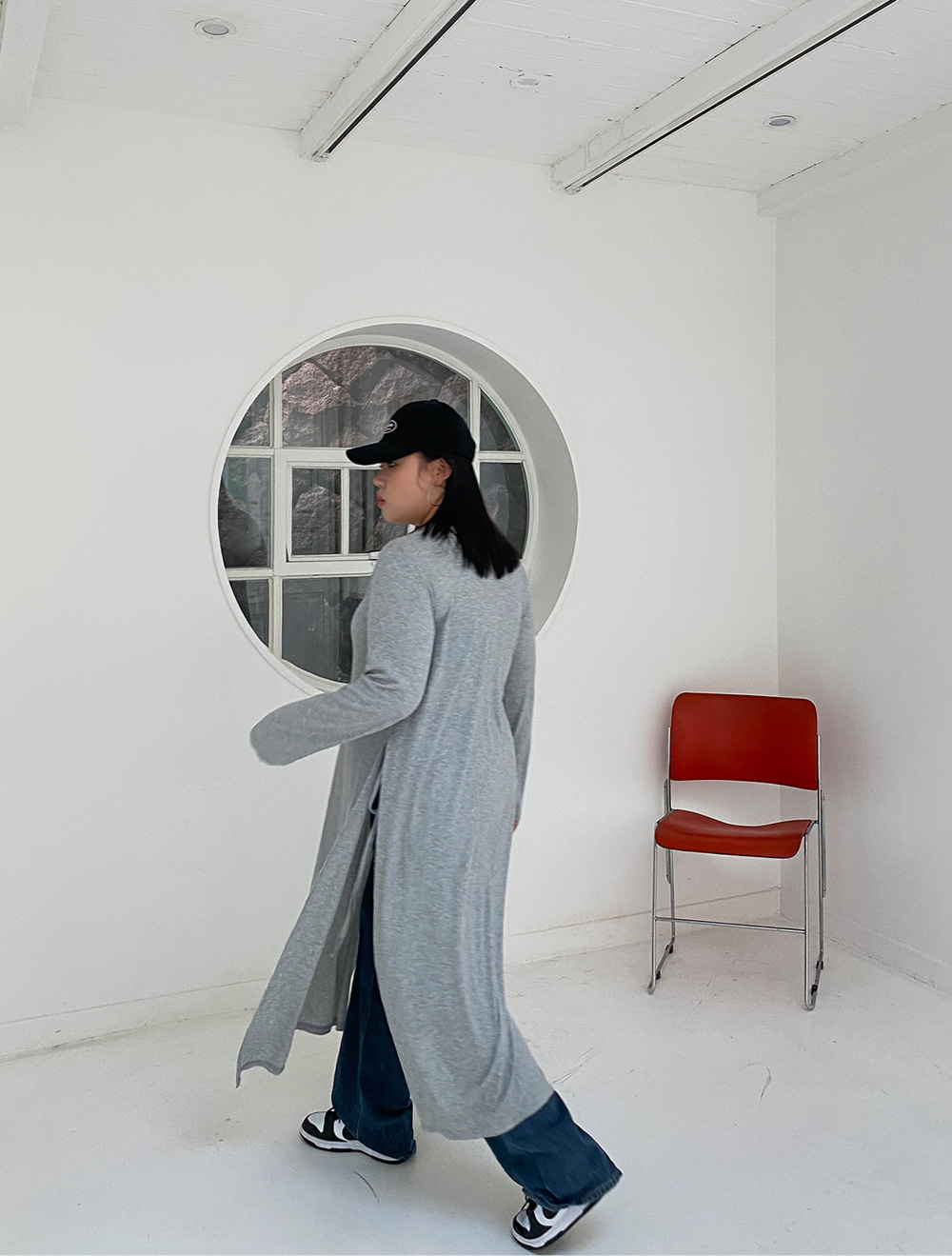 [EVELLET] Senmayu Ribbed Strap Slit Long t-shirts