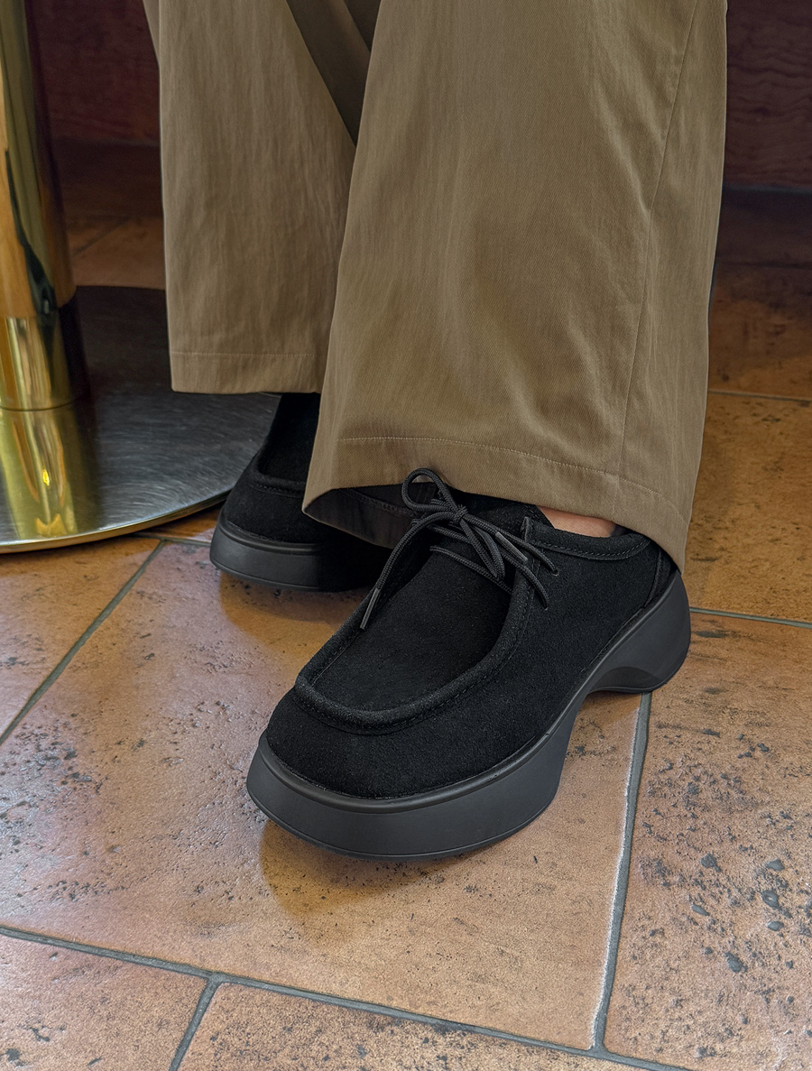 Magend Suede Platform shoes Loafers(4cm)