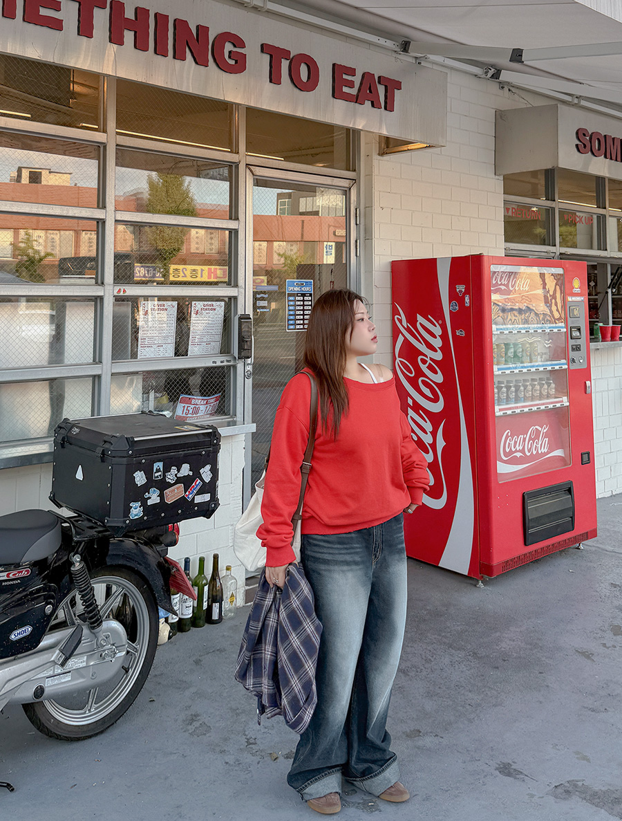 Burenb Damage Off Shoulder Sweatshirt