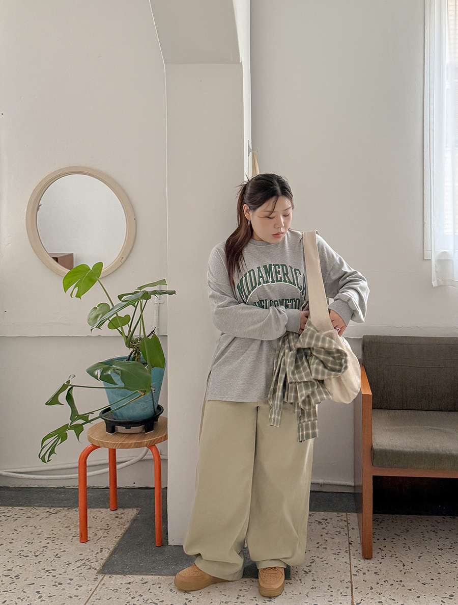 Ksendo Peach Fleece Wide Cotton Pants by Length