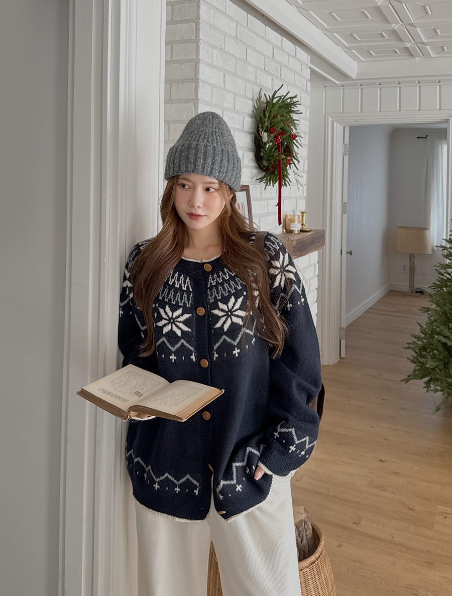 Halfzen Nordic Button Knit Cardigan