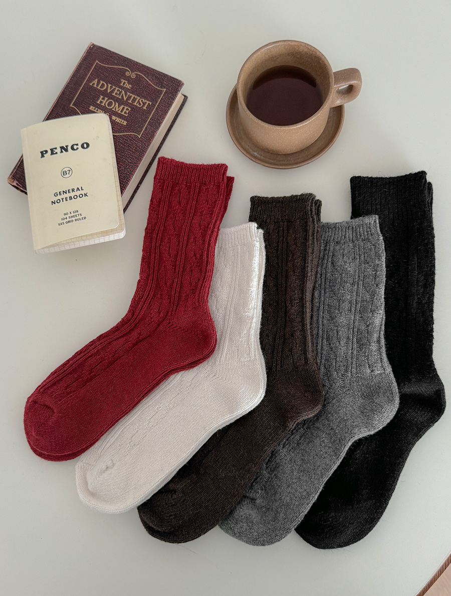 Demuen Wool Twiddle Knit Socks