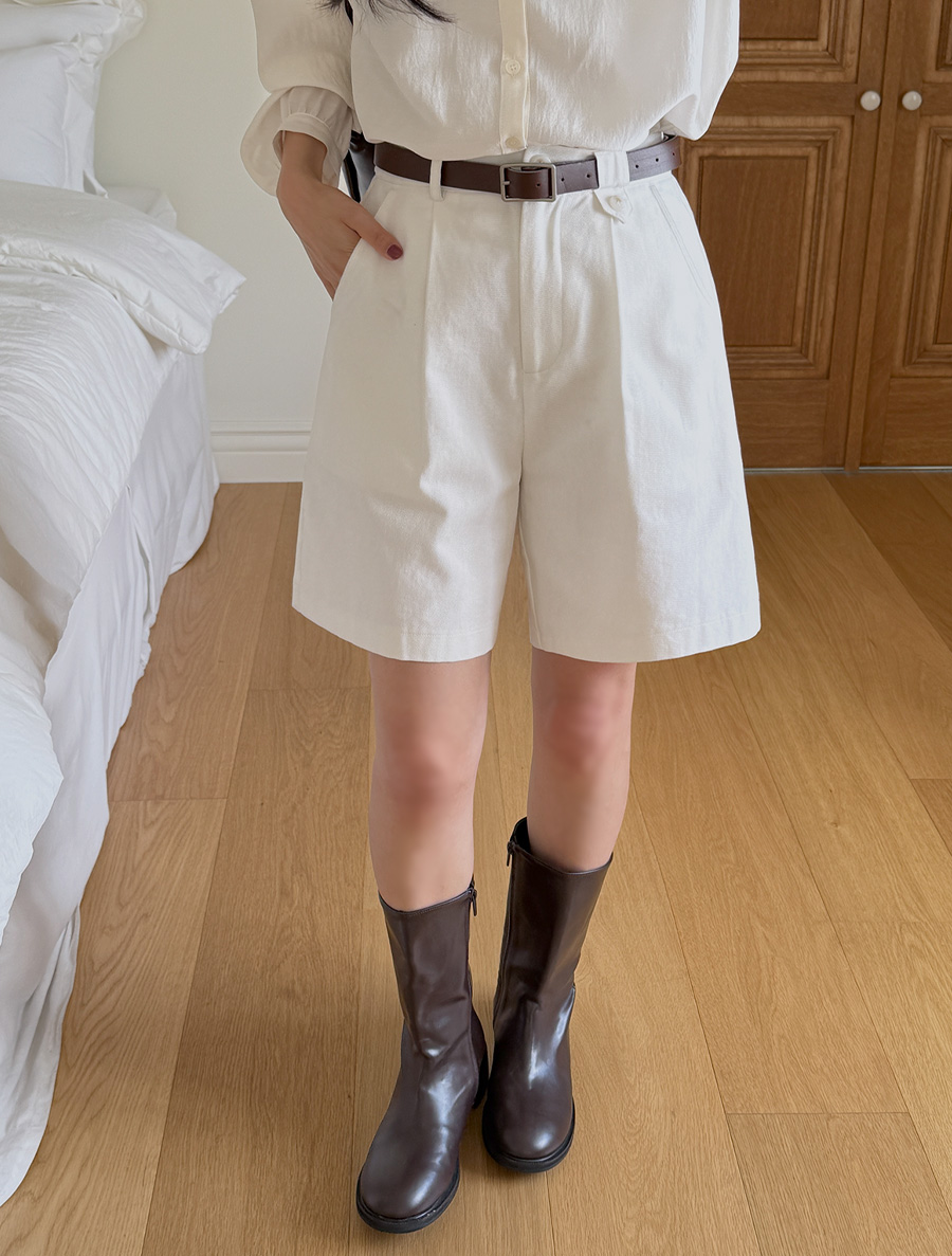 [EVELLET] Moiki Rendybone BeltSET Cotton 4.Pedal pushersPants