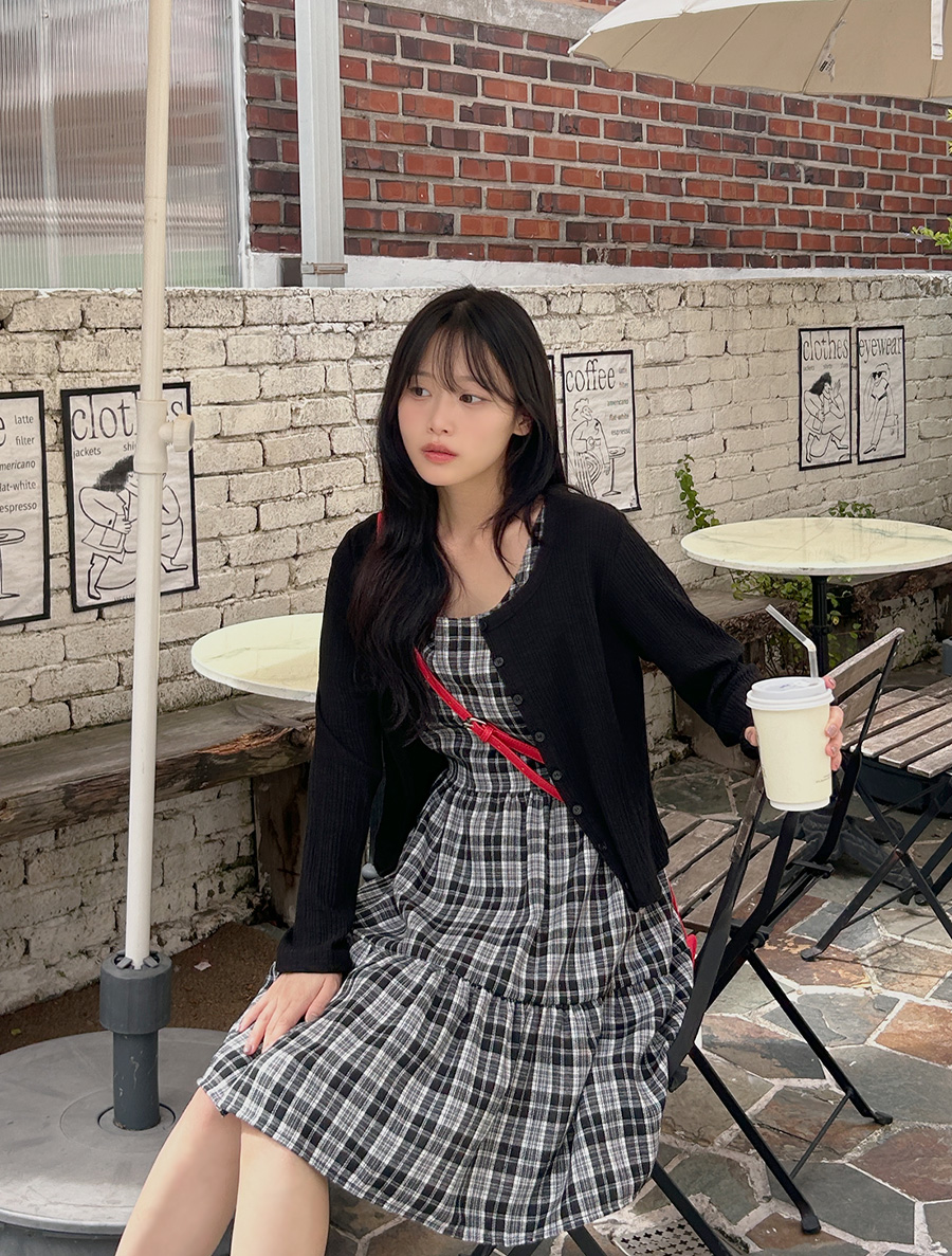 [EVELLET] Burenne Basic Modal Ribbed Cardigan