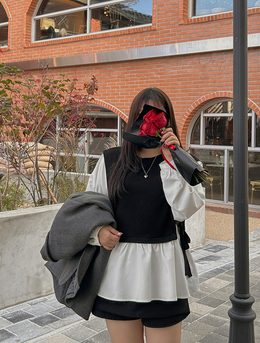 [EVELLET] Deluine Layered Blouse