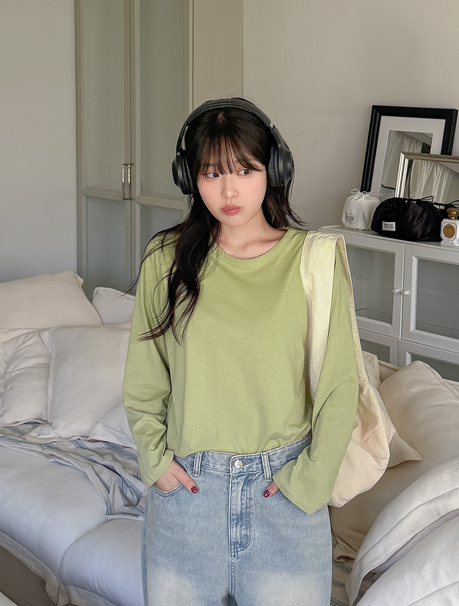 [EVELLET] Supima Biowashing Round Tee