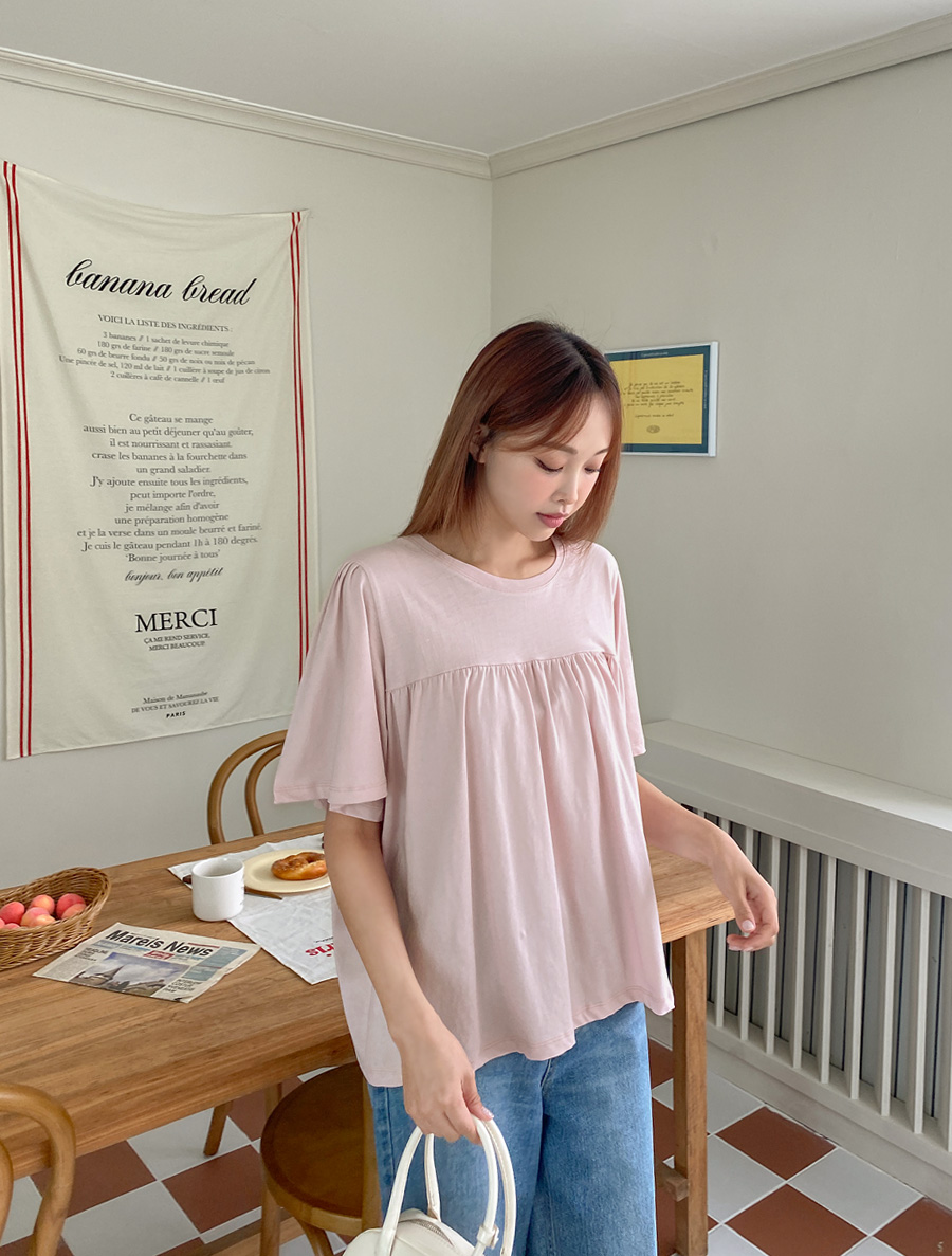 [EVELLET] Comelin Frill wing T-shirt