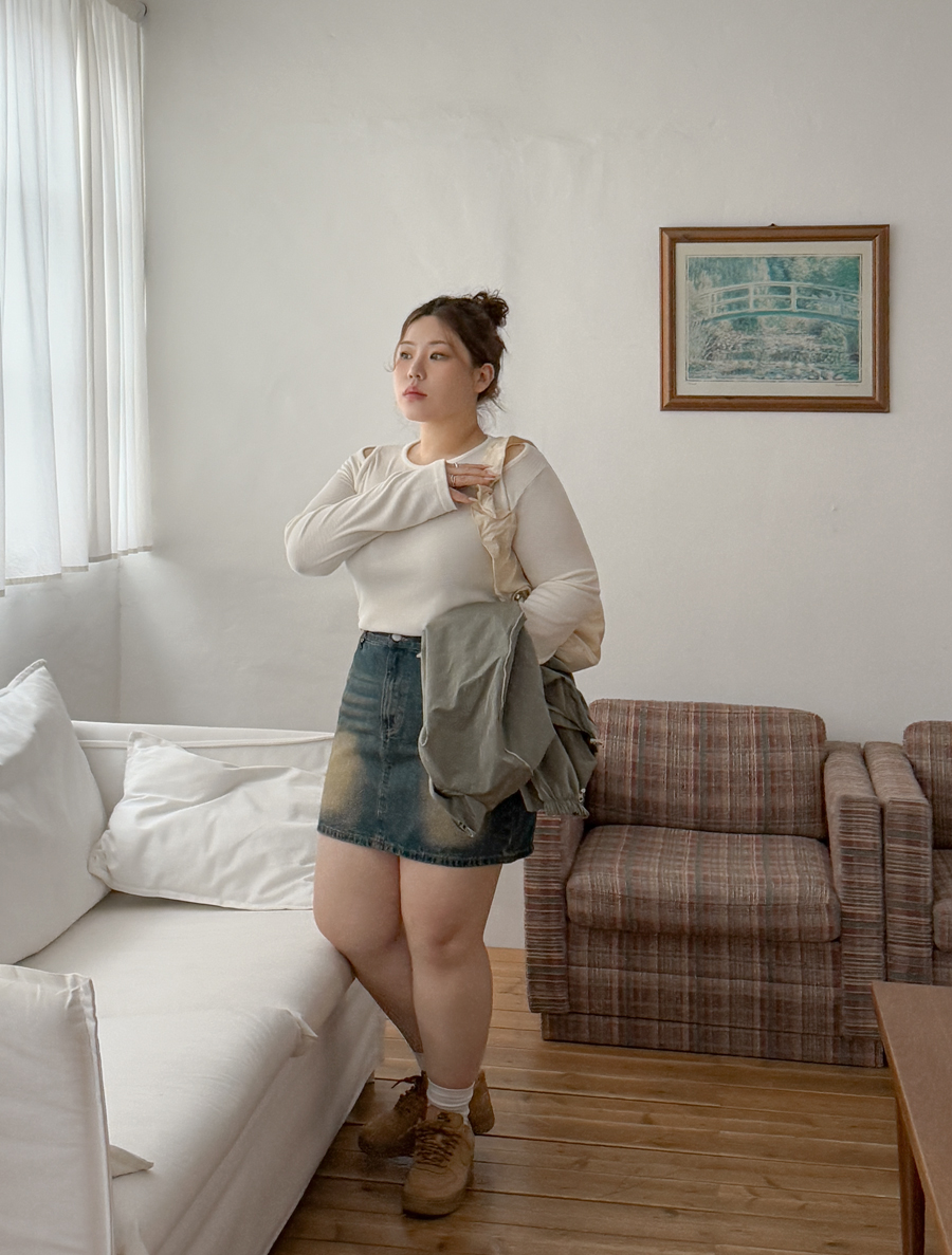 Denim pants skirt by length