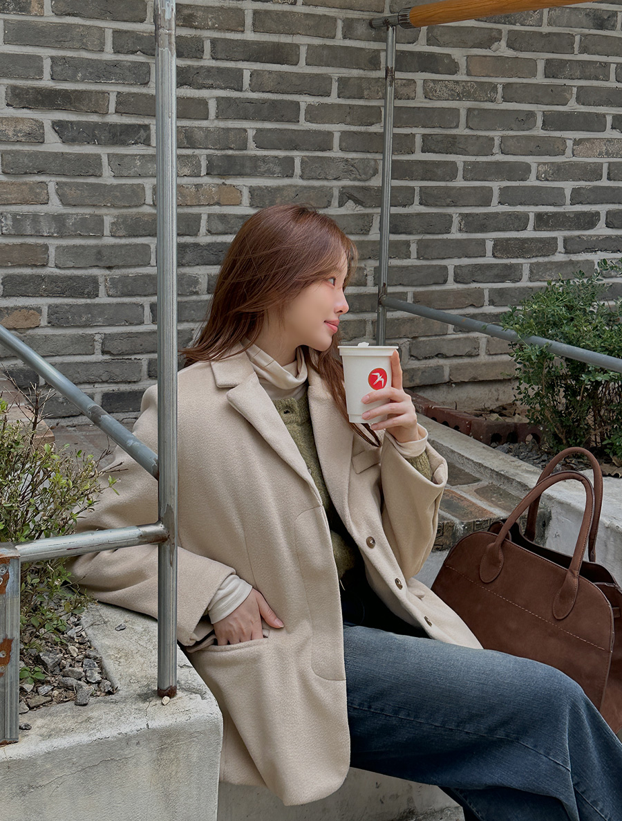 [EVELLET] Kendigen quilting Wool Jacket