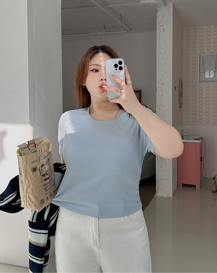 [EVELLET] Meluda Basic Span T-shirt