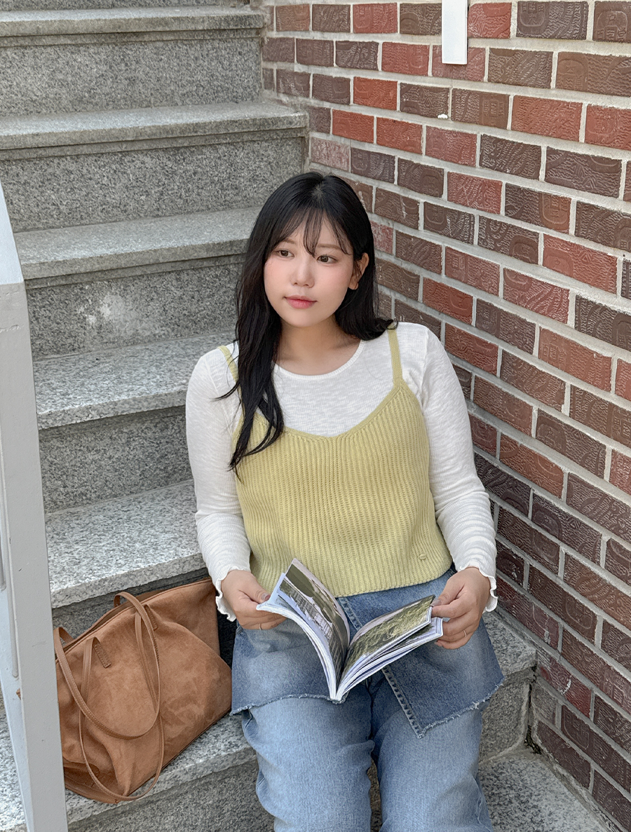 [EVELLET] Roining Pendant Knit Bustier