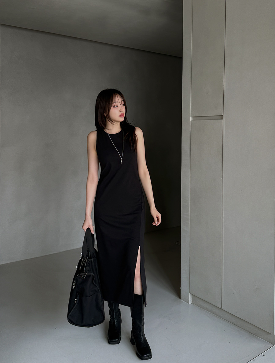 [EVELLET]Cluein Halter neck team Long Dress