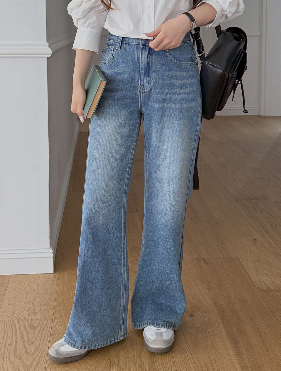 [Daily Pants] Levero Wide Flared Long Denim Pants