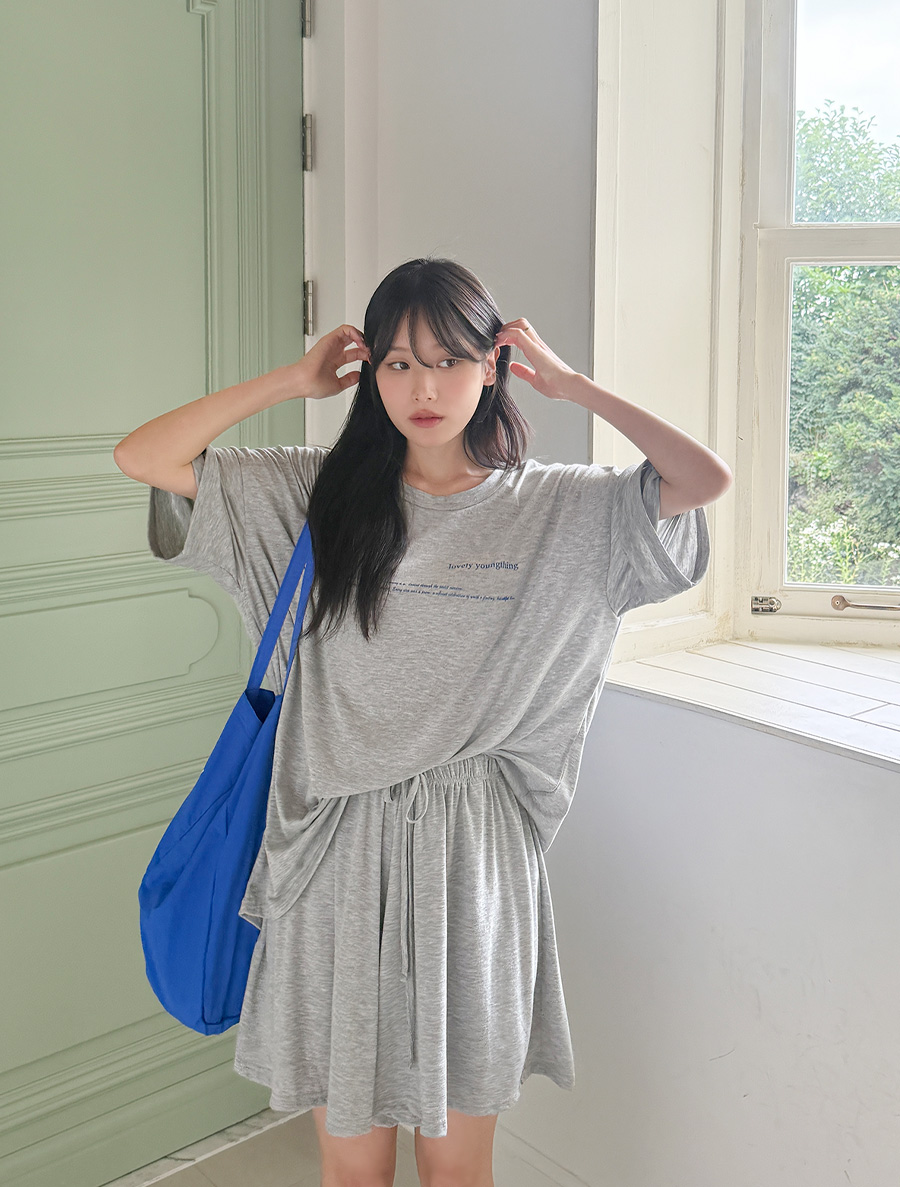 [EVELLET] Morning T Graphic Print Full Training SET