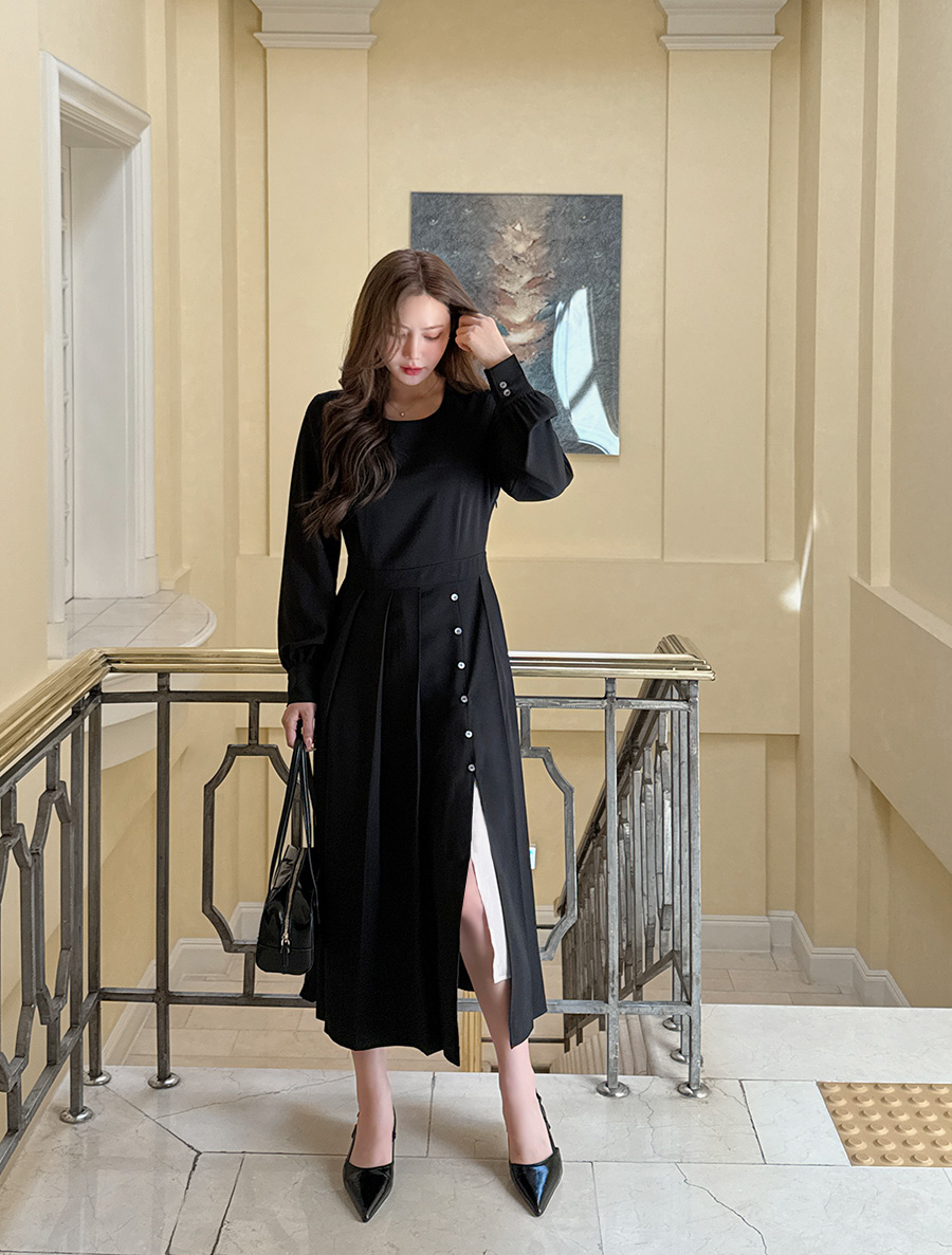 [EVELLET]Jules Pleats layered Dress