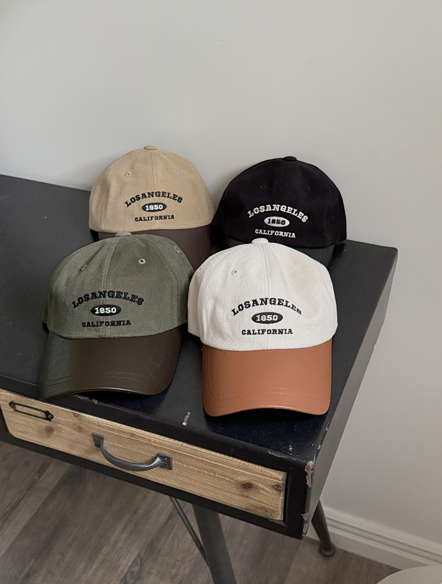 Neltby Cotton Graphic Print Leather Ball Cap