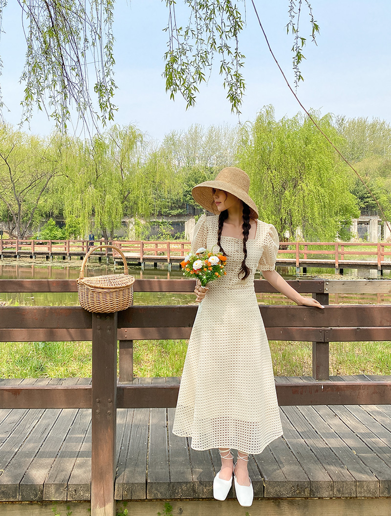 [EVELLET] Selling T Punching Square Long Dress