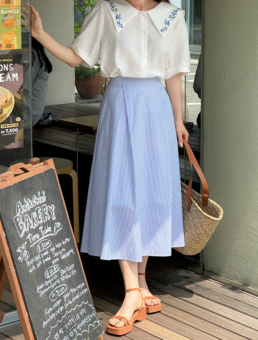 [EVELLET] Ariren ST back banding long skirt