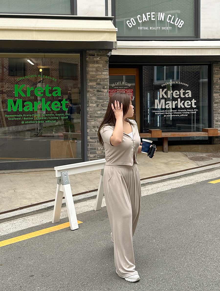 [EVELLET] Pianel two-way Zip up Training SET