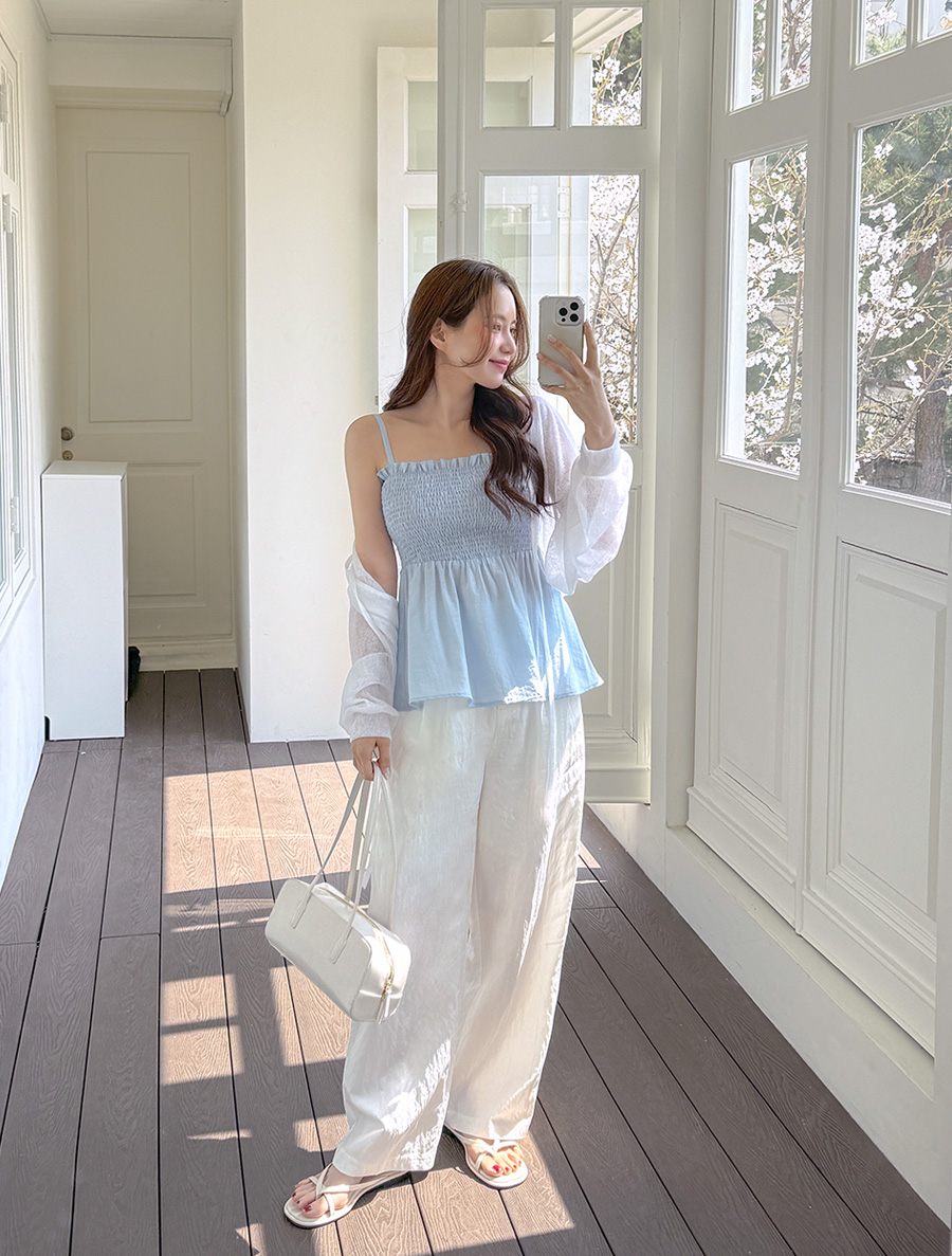 [EVELLET] Mentian Cool Tutu Wide Slacks