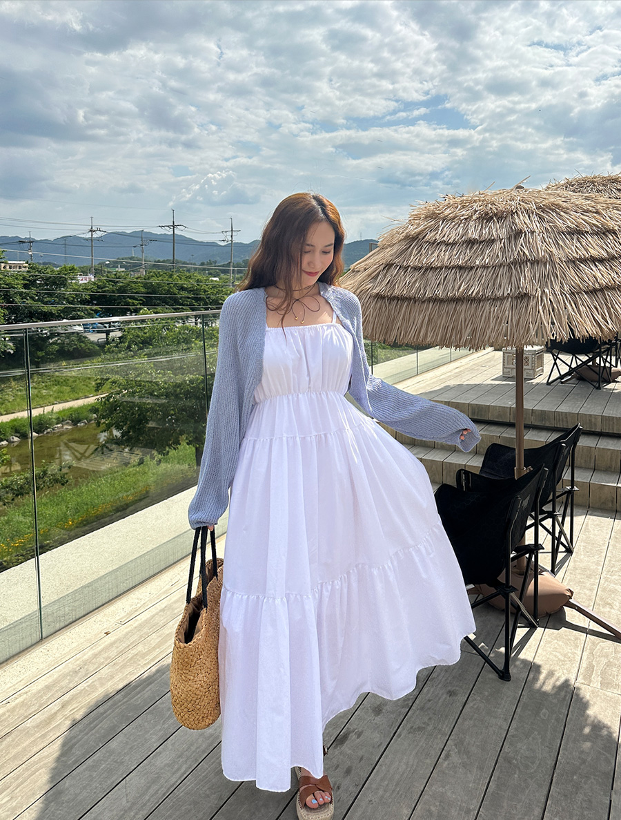 [EVELLET] Serind Bustier Tiered Long Dress