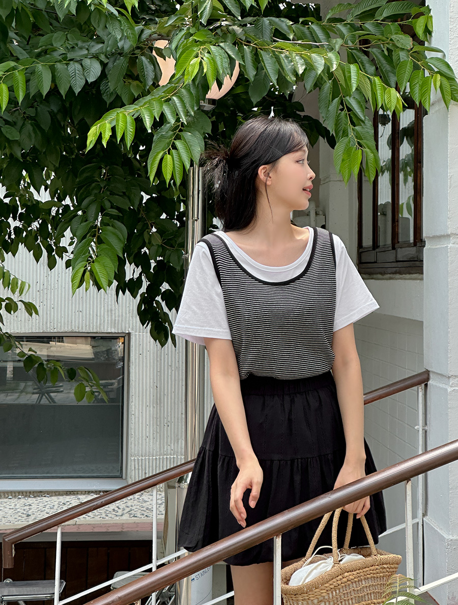 [EVELLET] Tbella ST Sleeveless T-shirt SET