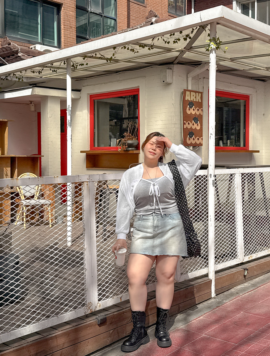 Amuven Washing Cutting Denim Skirt